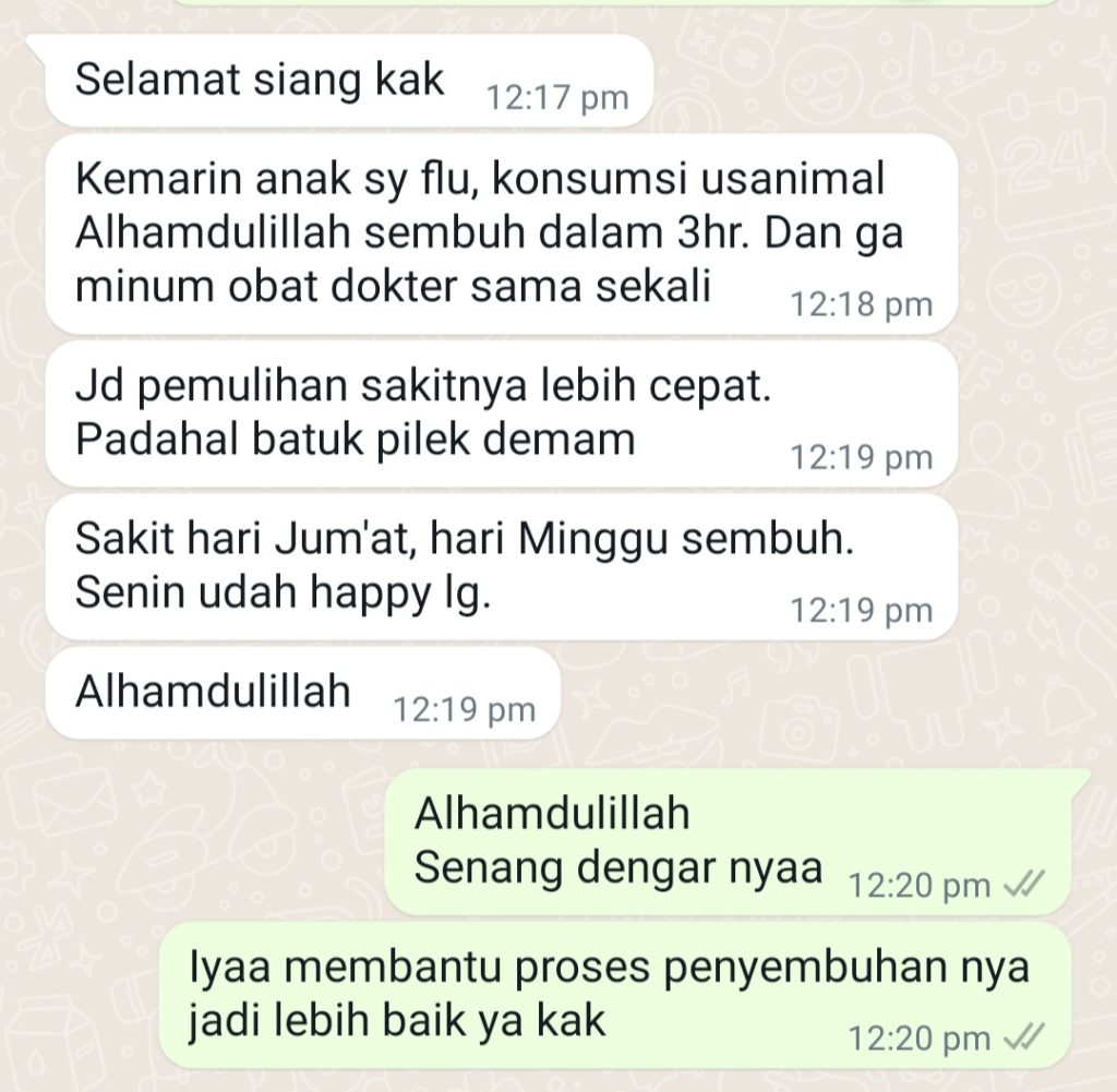 Screenshot testimoni dari Andi, Jakarta